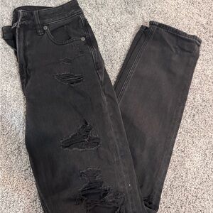 American Eagle Outfitters Black Distressed Skinny Jeans